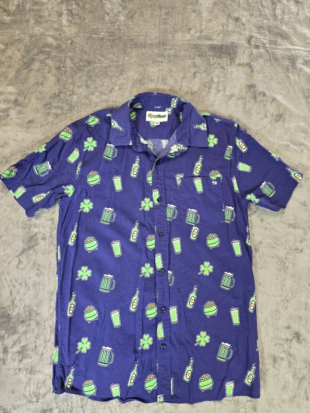 Tipsyelves St. Patricks Day Button Up Shirt Size Medium Saint Paddy